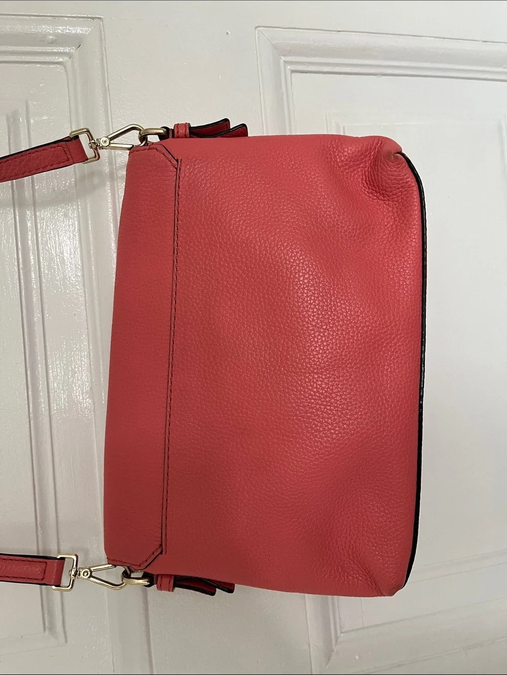 Kate Spade Coral PInk Pebbled Leather Crossbody Bag